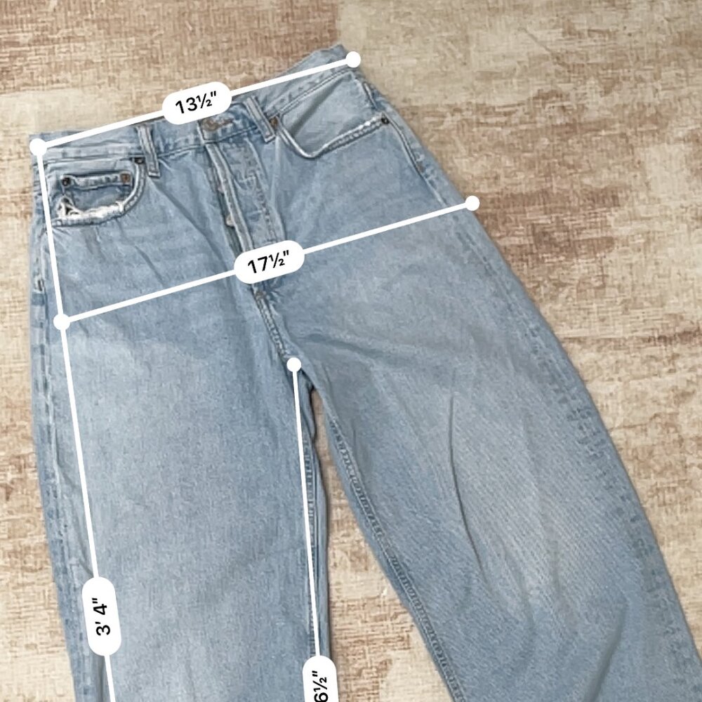 Agolde Light Wash Wide -Leg Ren Jean in Orten Womens 25 - Picture 6 of 6